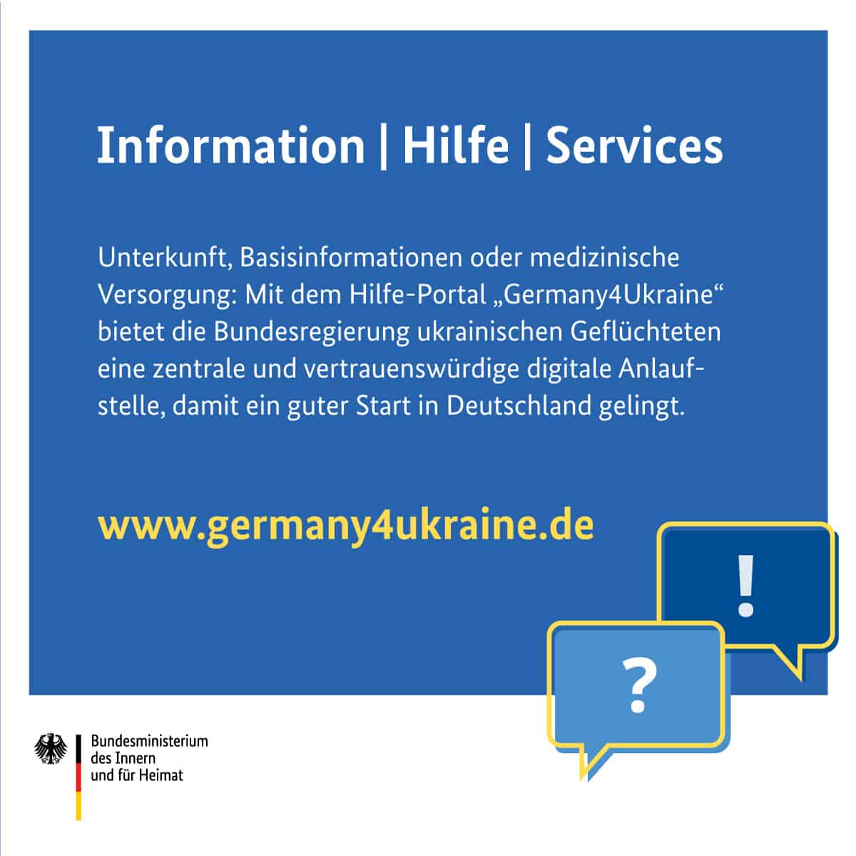 Hilfe-Portal  „Germany4Ukraine“ der Bundesregierung